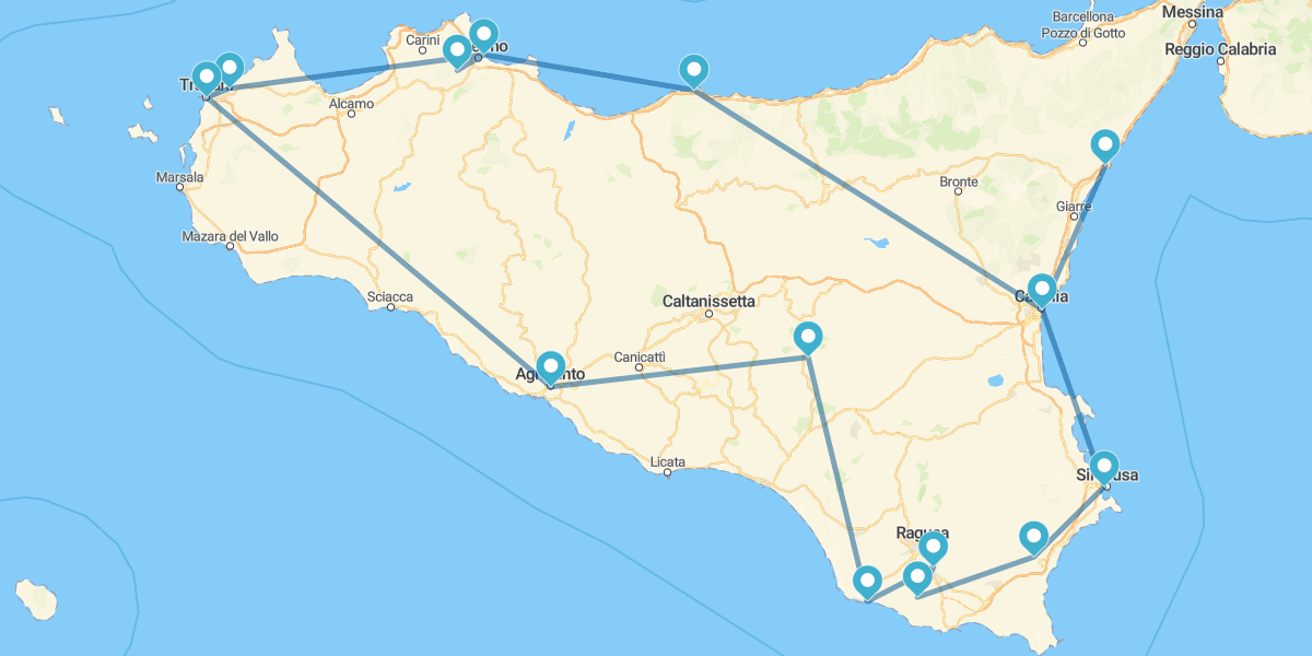 Die spektakulärste Route durch Sizilien von Catania