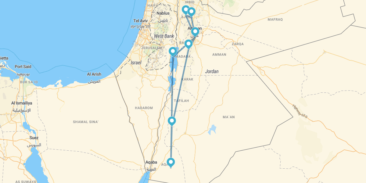 Route durch das Haschemitische Königreich und Wadi Rum