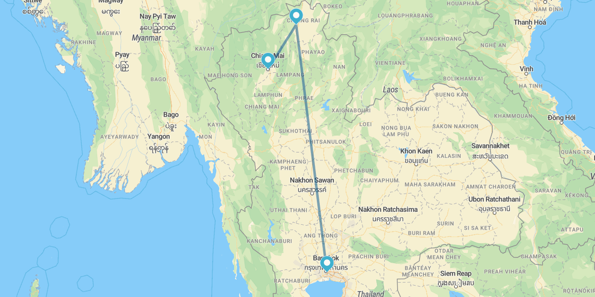 Bangkok, Chiang Rai und Chiang Mai