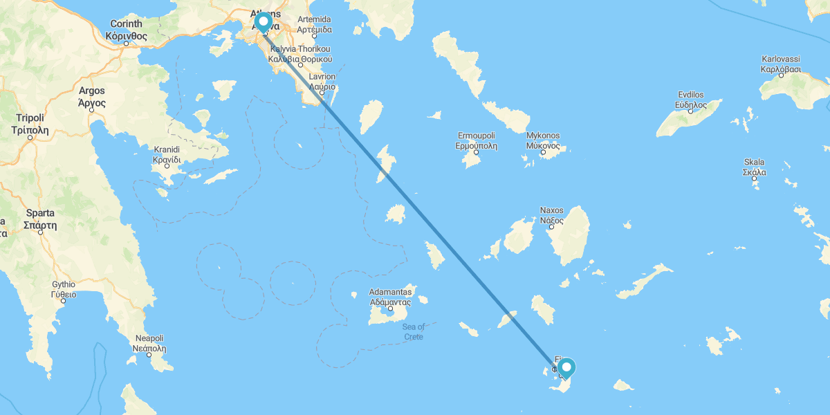 Athen und Santorini mit dem Flugzeug und mit Mietwagen