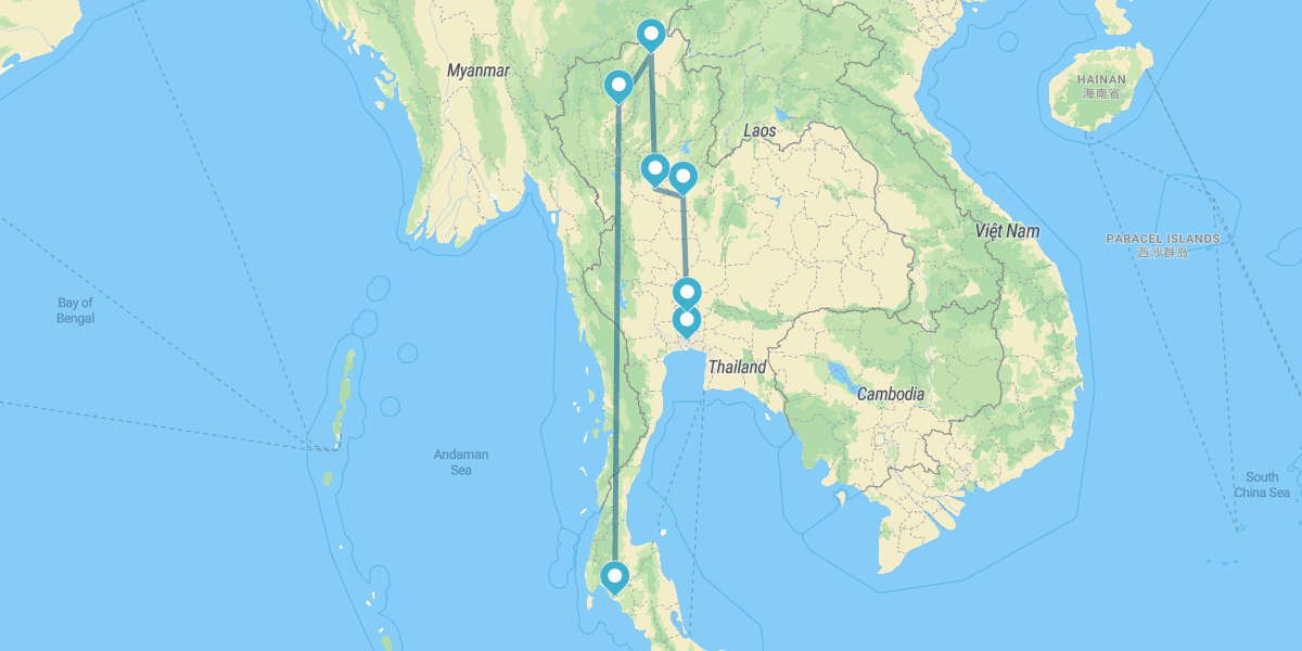 Von Bangkok nach Nordthailand und Krabi