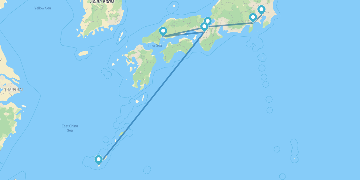 Tokyo, Hakone, Kyoto, Hiroshima, Osaka und Okinawa