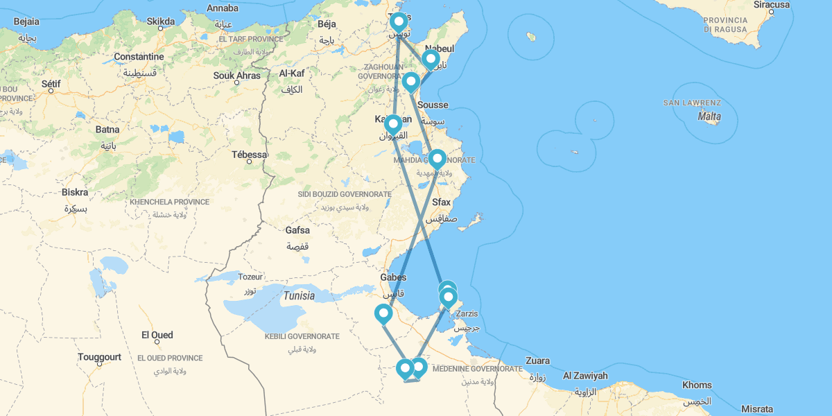 Hammamet, Matmata, Djerba und Tunis