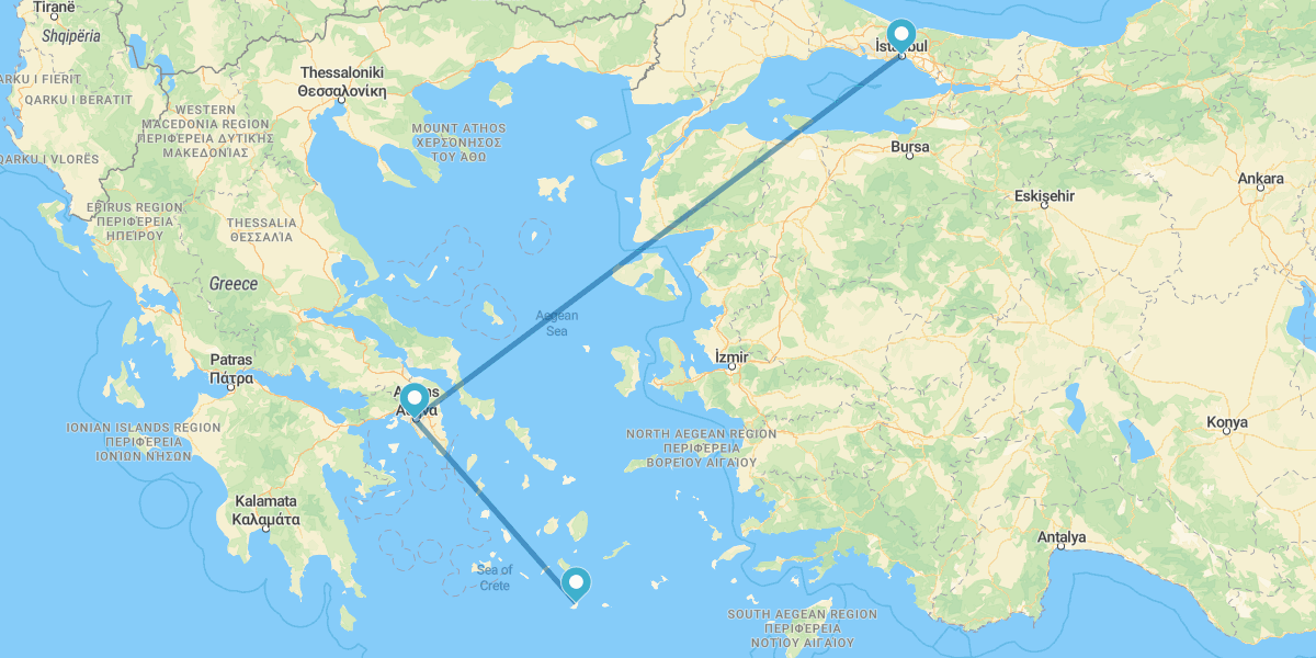 Istanbul, Athen und Santorini