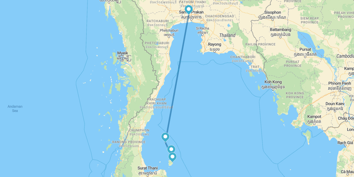 Bangkok, Koh Tao, Koh Phangan und Koh Samui