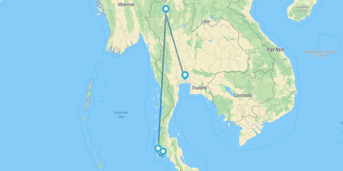 Bangkok, Chiang Mai, Phuket und Phi Phi