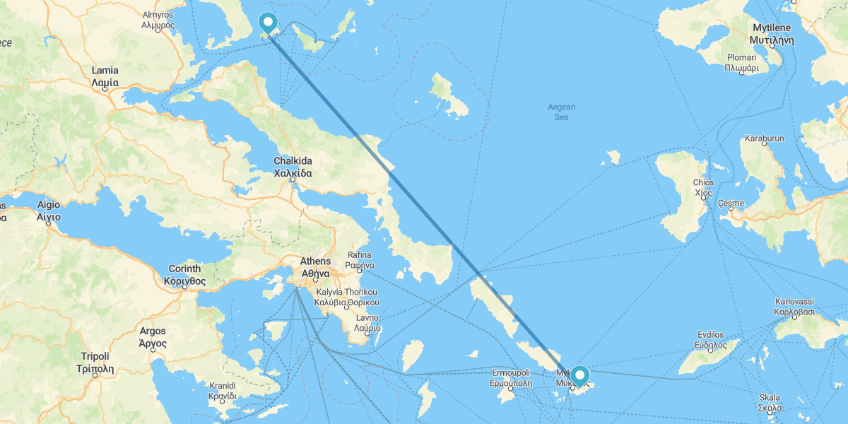 Mykonos und Skiathos mit dem Flugzeug