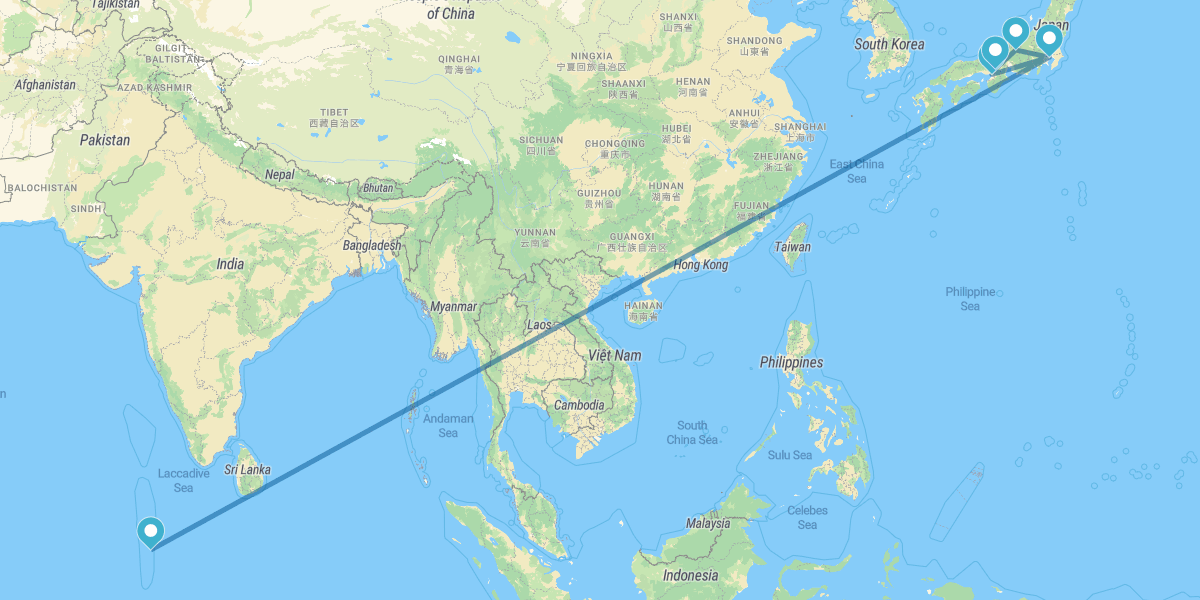 Tokio, Osaka, Kyoto, Takayama und Malediven