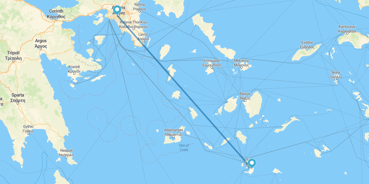 Athen und Santorini mit dem Flugzeug, mit Transfers und Mietwagen