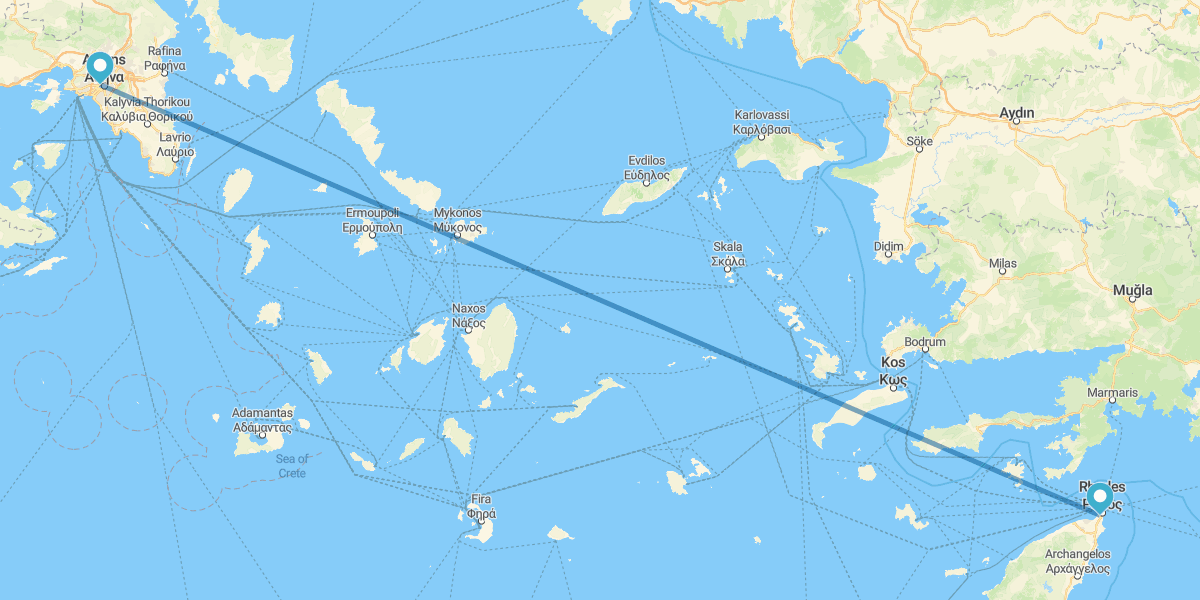 Athen und Rhodos mit dem Flugzeug, mit Transfers und Mietwagen