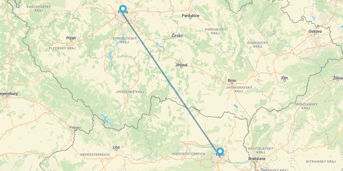 Wien und Prag mit dem Zug