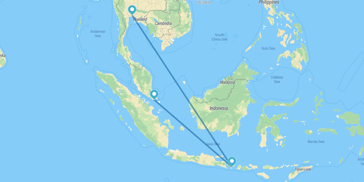 Bangkok, Ubud und Singapur