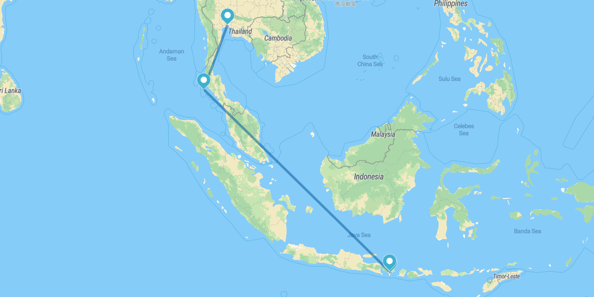 Bangkok, Phuket, Ubud und Stränden im Süden von Bali