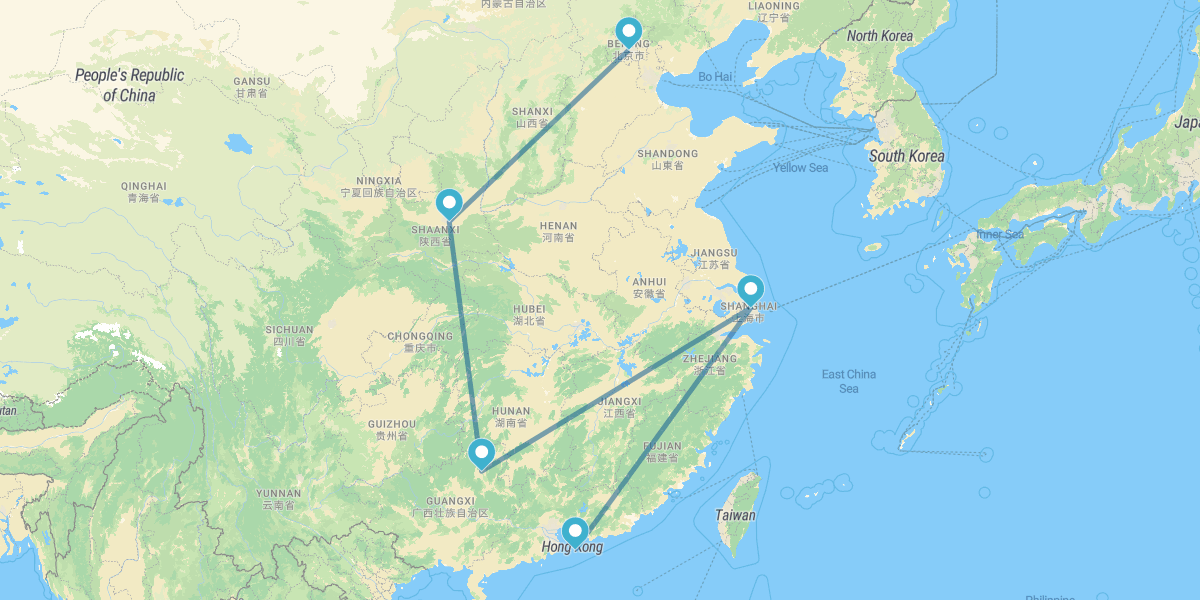 Peking, Xi’an, Guilin, Shanghai und Hongkong