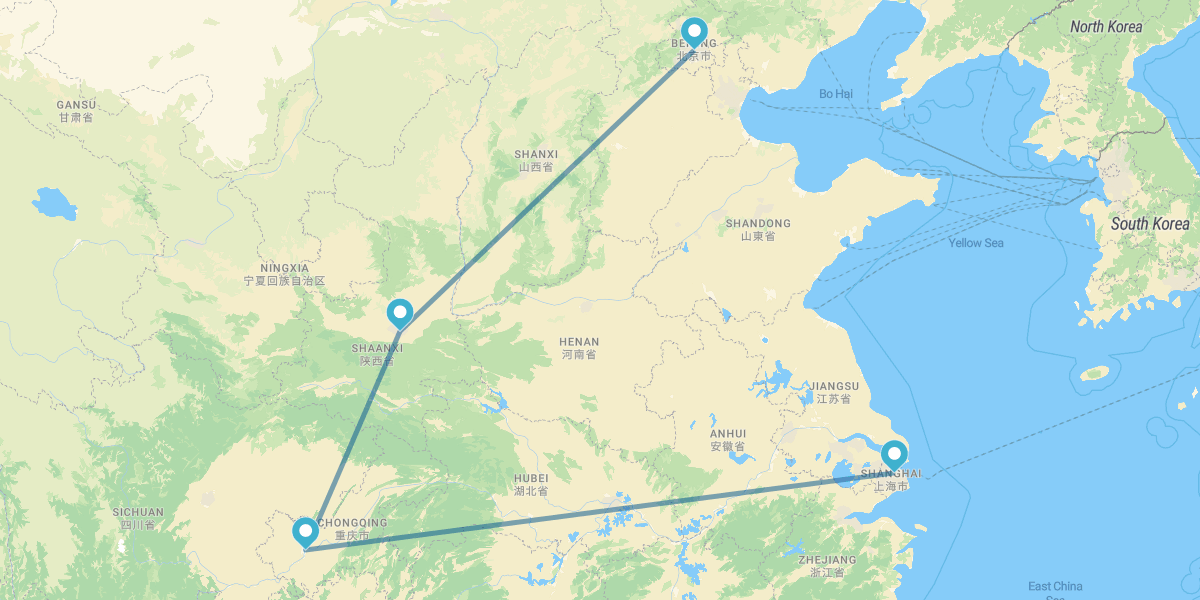 Peking, Xi’an, Chongqing und Shanghai