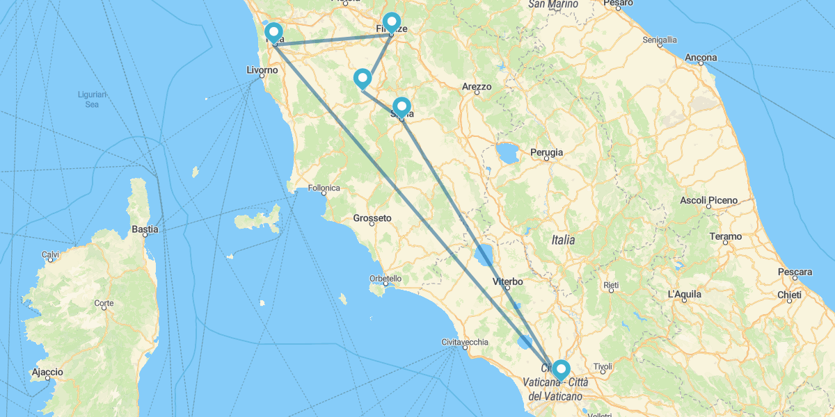 Route durch die Schätze Italiens: das Beste von Rom und der Toskana