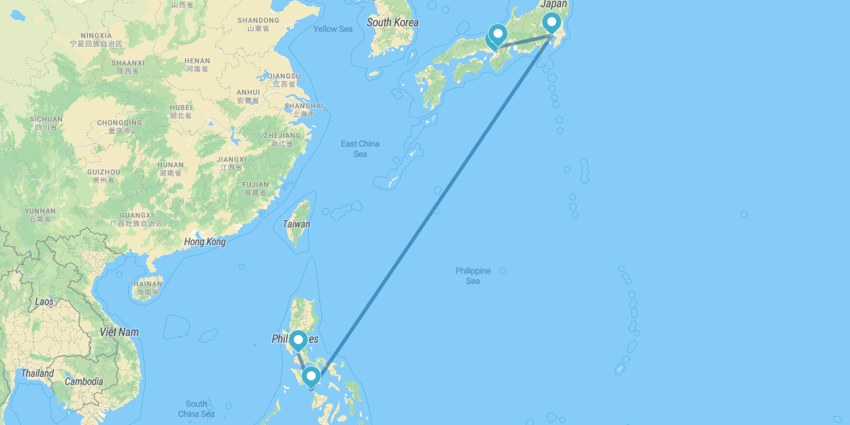 Osaka, Kyōto, Tokio, Manila und Insel Boracay