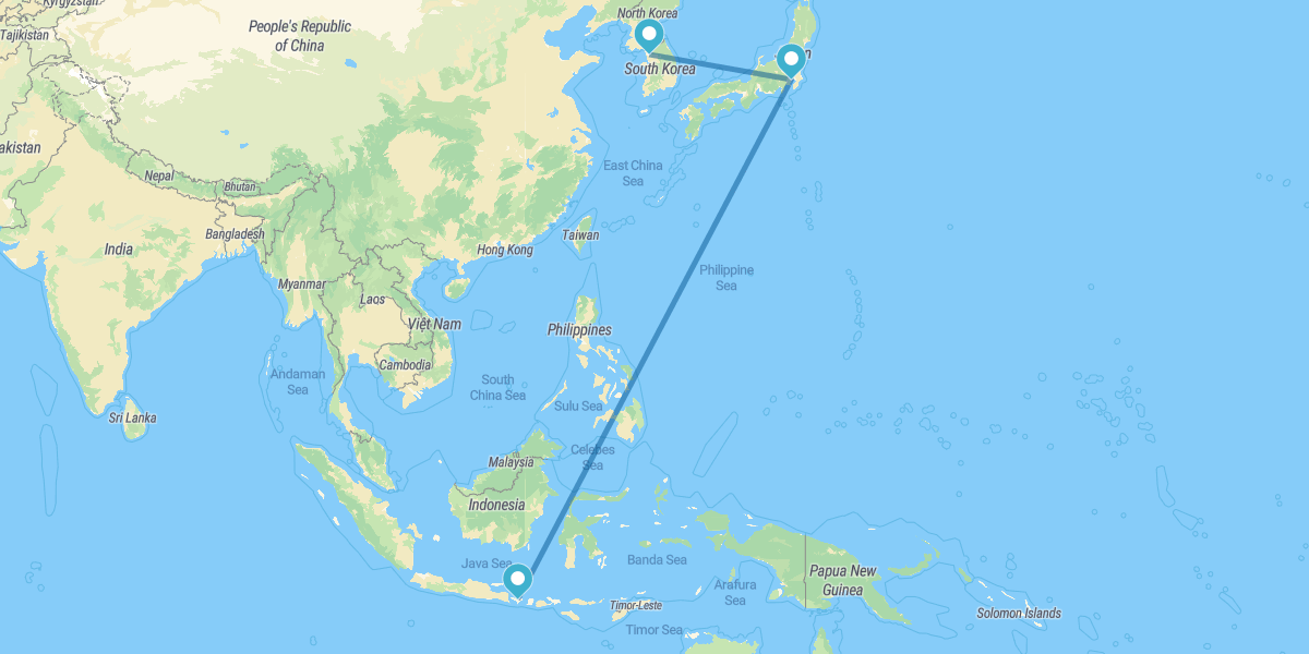 Seoul, Tokio und Bali
