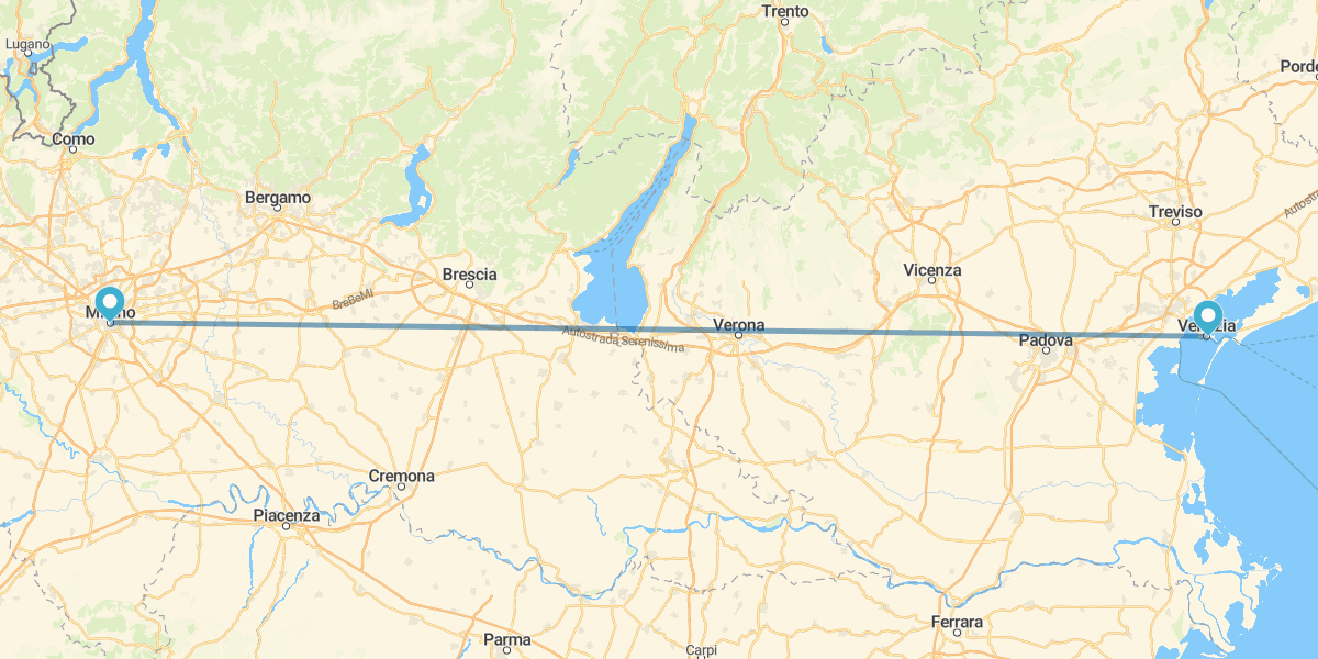 Mailand und Venedig mit dem Zug
