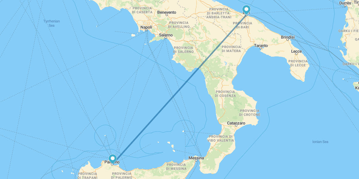 Bari und Palermo mit dem Flugzeug