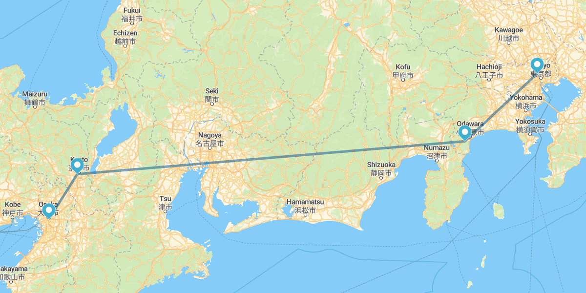 Osaka, Kyoto, Ryokan in Hakone und Tokio