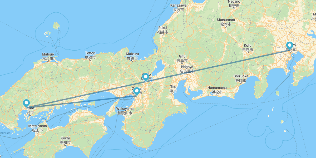 Tokyo, Kyoto, Hiroshima und Osaka