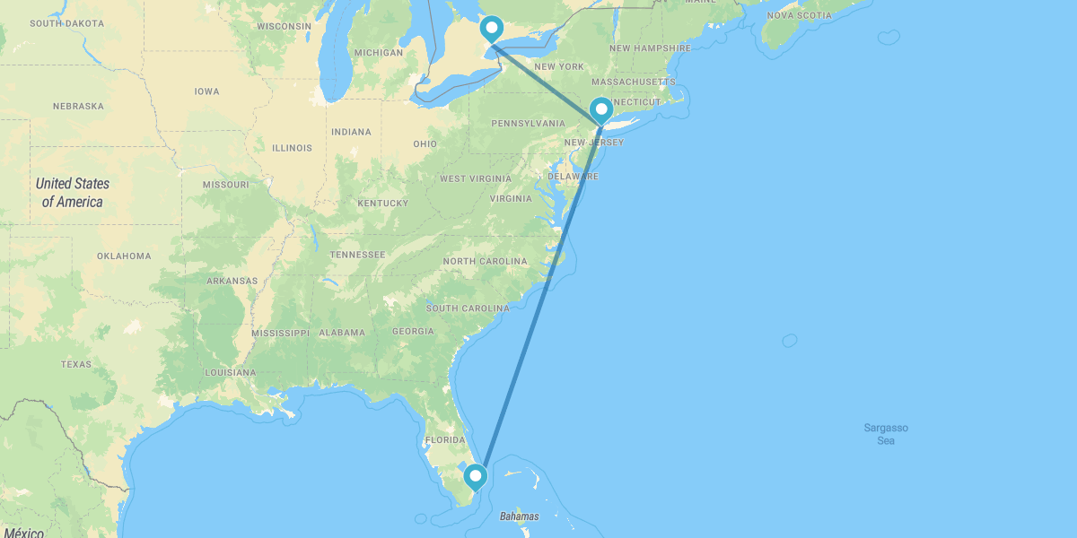 Toronto, New York und Miami
