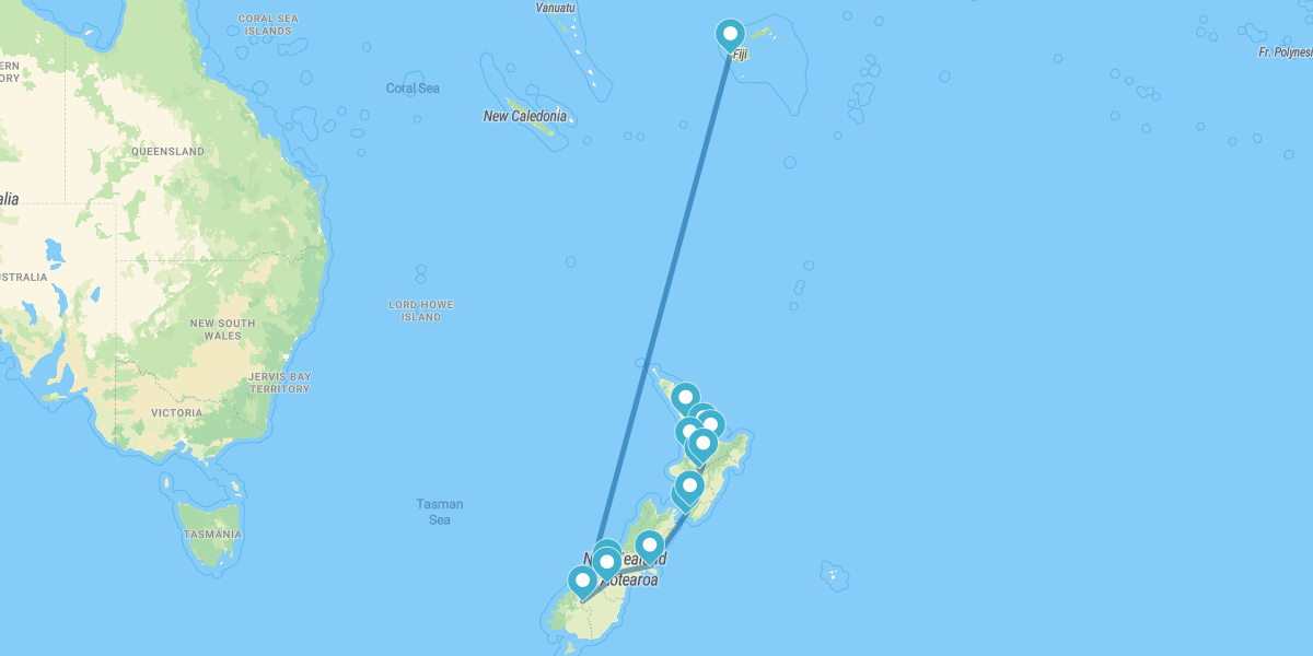 Route des Herrn der Ringe mit Aufenthalt auf Fidschi