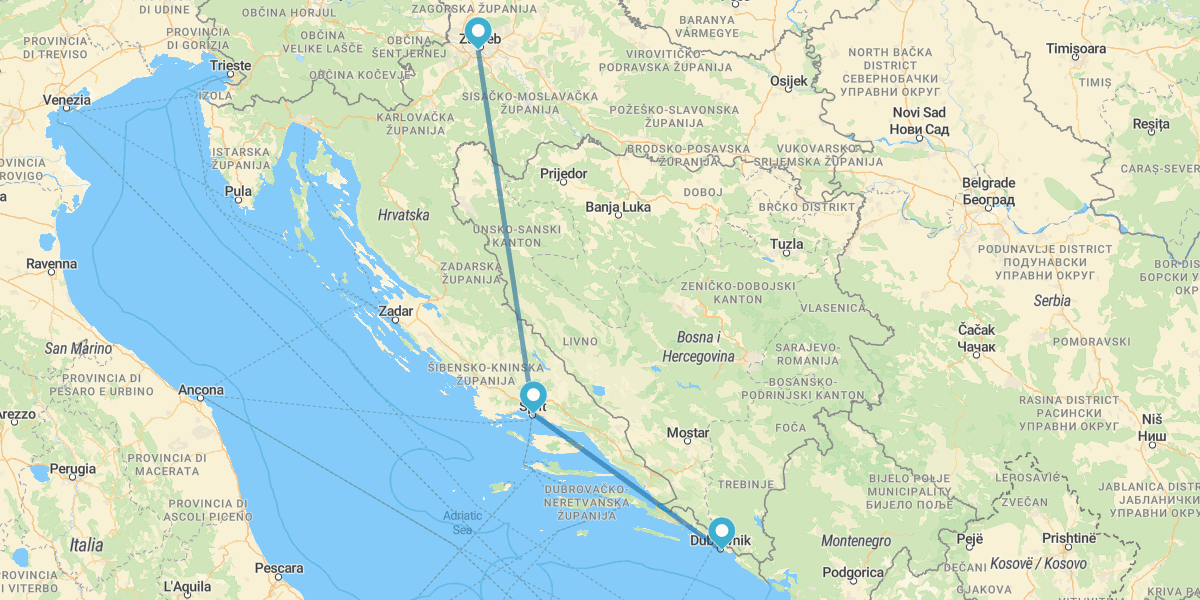 Zagreb, Split und Dubrovnik