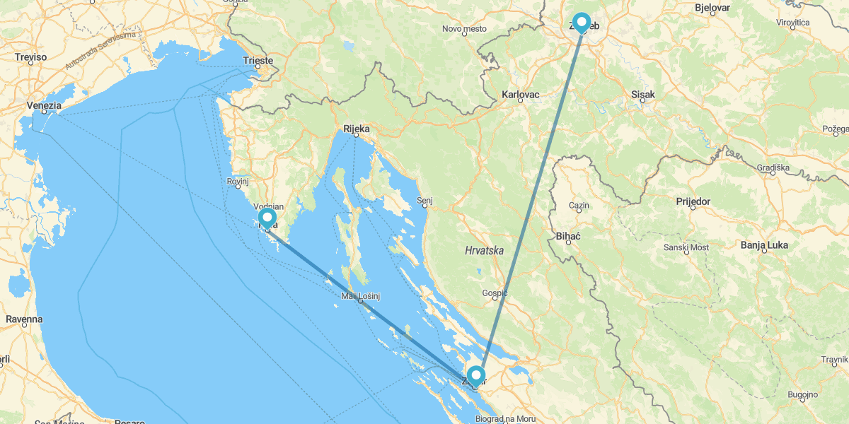 Zagreb, Zadar und Pula