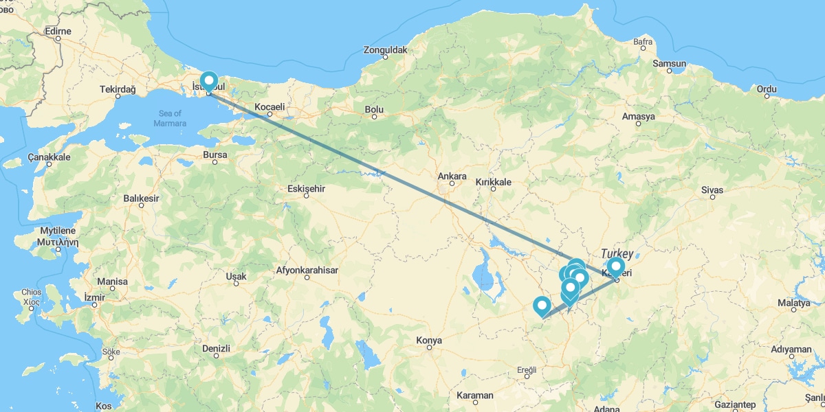 Route durch das spektakuläre Kappadokien und das magische Istanbul