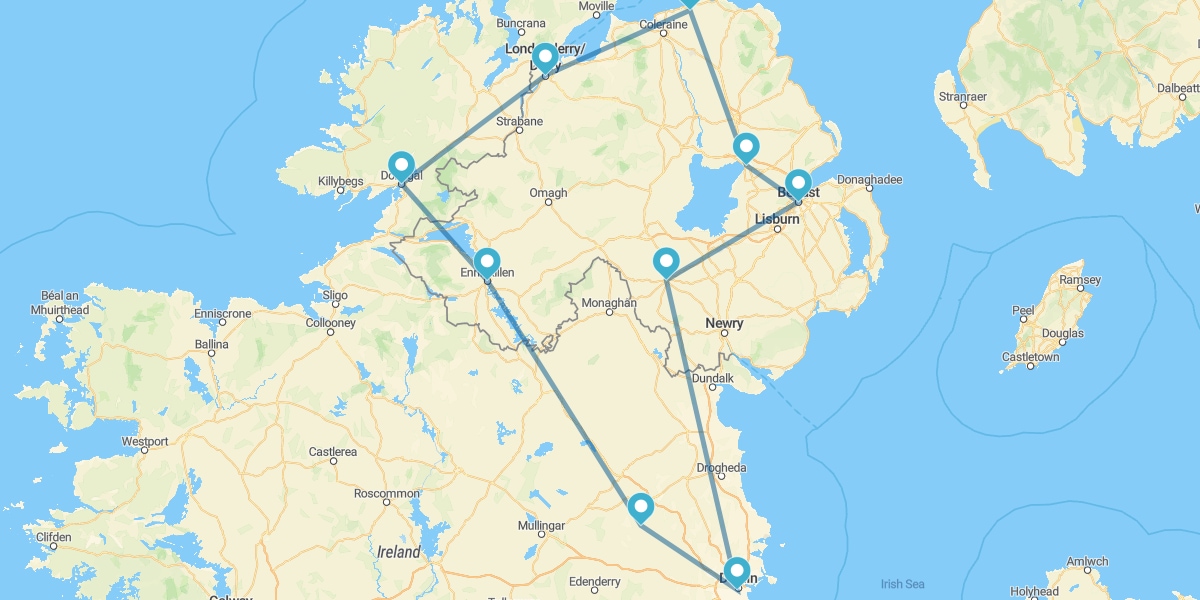 Route durch den Norden der Grünen Insel