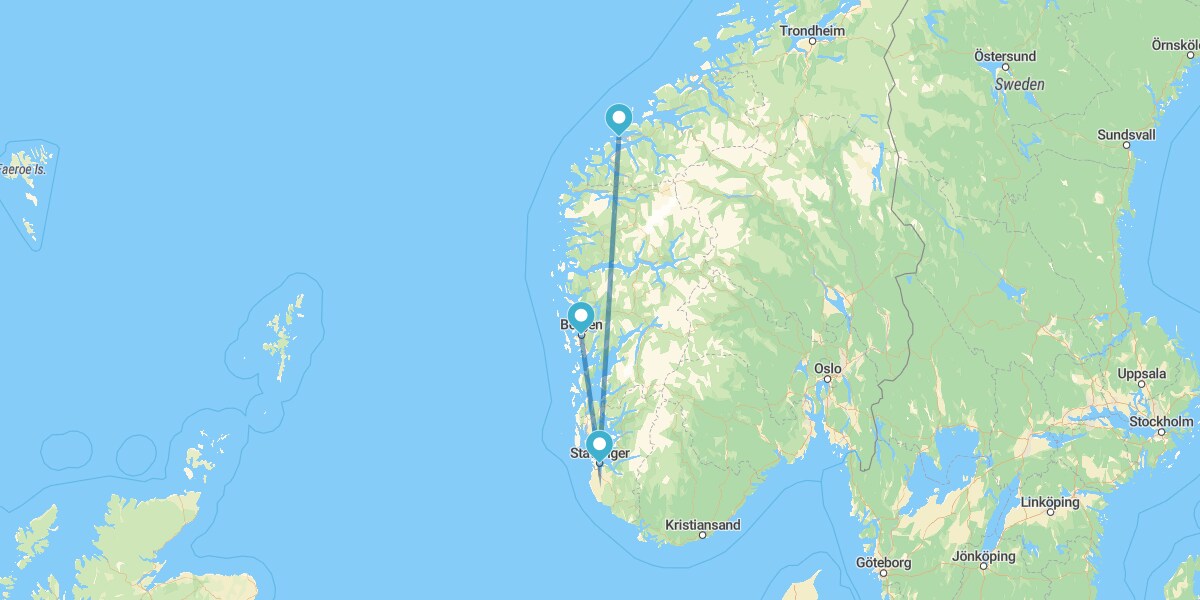 Bergen, Stavanger und Ålesund