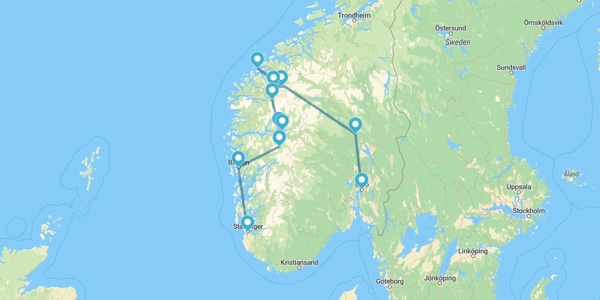Route der Fjorde und Wikingeringer