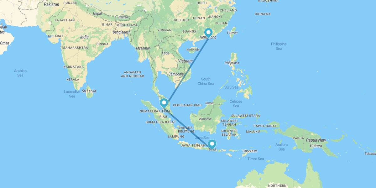 Hong Kong, Kuala Lumpur und Bali