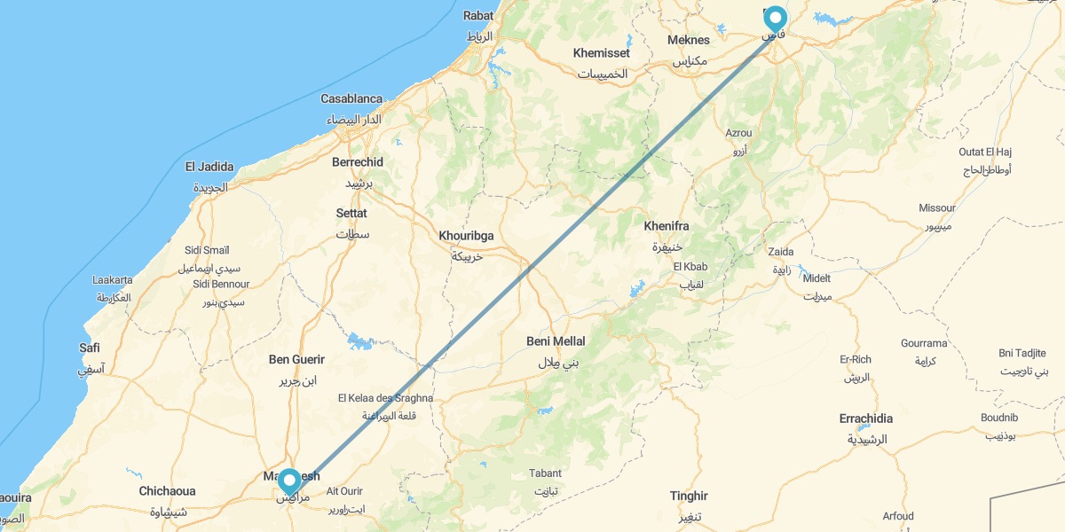 Marrakesch und Fès mit dem Flugzeug