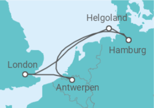Reiseroute der Kreuzfahrt  Kurzreise Pfingsten/Frühlingsfreude mit London - Zwischen Königen und Küstenträumen - Hapag-Lloyd Cruises