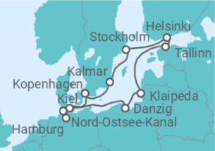 Reiseroute der Kreuzfahrt  Ostsee – zwischen Tradition und Moderne - mit Flug - Hapag-Lloyd Cruises