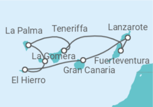Reiseroute der Kreuzfahrt  Vulkanische Landschaften und bunte Unterwasserwelten - Hapag-Lloyd Cruises