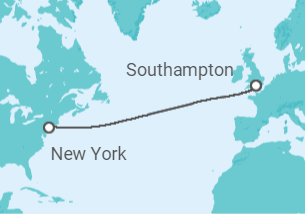Reiseroute der Kreuzfahrt  Vereinigtes Königreich - Cunard