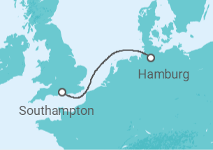 Reiseroute der Kreuzfahrt  Deutschland - mit Flug - Cunard
