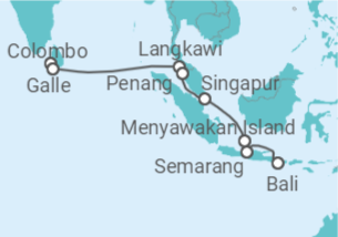 Reiseroute der Kreuzfahrt  Rikschas, Regenwald und Reisterrassen - Hapag-Lloyd Cruises