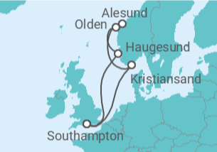 Reiseroute der Kreuzfahrt  Norwegen Alles Inklusive - MSC Cruises