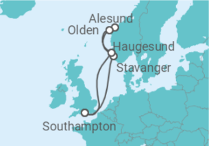 Reiseroute der Kreuzfahrt  NORWEGIAN FJORDS - PO Cruises