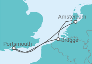 Reiseroute der Kreuzfahrt  Niederlande, Belgien - Virgin Voyages