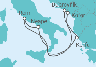 Reiseroute der Kreuzfahrt  Mediterranean & Adriatic - Princess Cruises