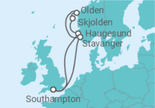 Reiseroute der Kreuzfahrt  Norwegian Fjords - Princess Cruises