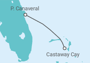 Reiseroute der Kreuzfahrt  USA - Disney Cruise Line