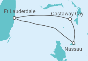Reiseroute der Kreuzfahrt  Bahamas - Disney Cruise Line