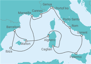 Reiseroute der Kreuzfahrt  An Extended Journey into Havens for Cultivated Connoisseur - Explora Journeys